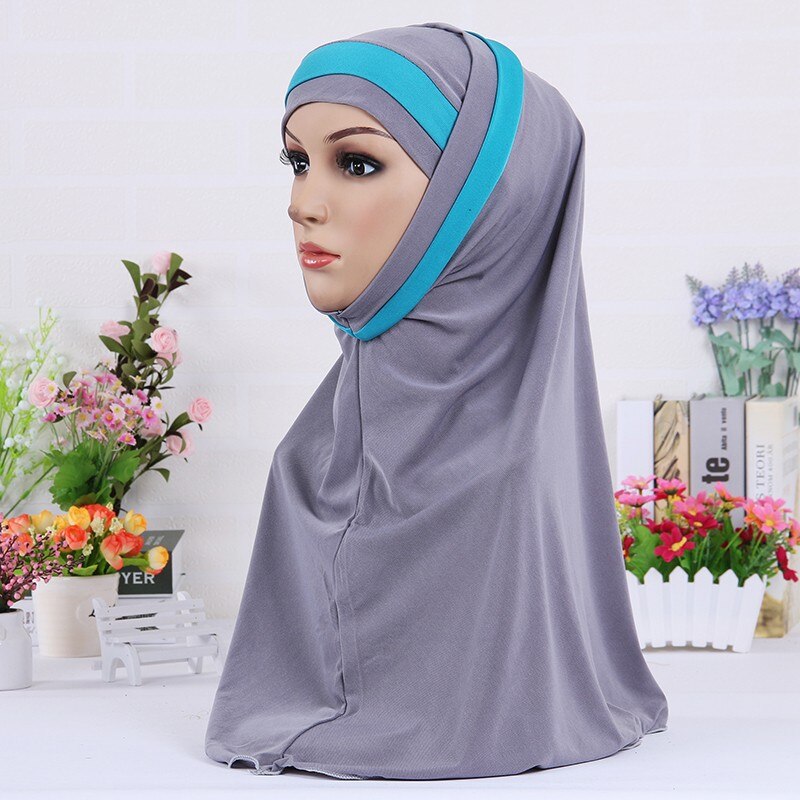 Muslim scarf for women solid color stripe shawl hijab femme musulman arab wraps headscarf hijabs islamic head scarves kopftuch