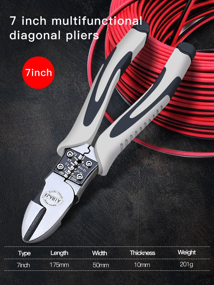 AIRAJ Universal Multifunctional Diagonal Wire Pliers Needle Nose Pliers Hardware Tools Universal Wire Cutters Electrician