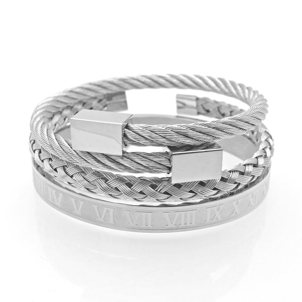 Top Quality Luxury Royal Crown Bracelets &amp; Bangles Fashion Stainless Steel Men&#39; Jewelry Do Not Fade Jewellery Sets Best Gift