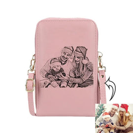 Women Fashion Large-capacity Zipper Mobile Phone Bag Female Leather Purses Card Holder Gift Custom Name Photo Engraving Wallet