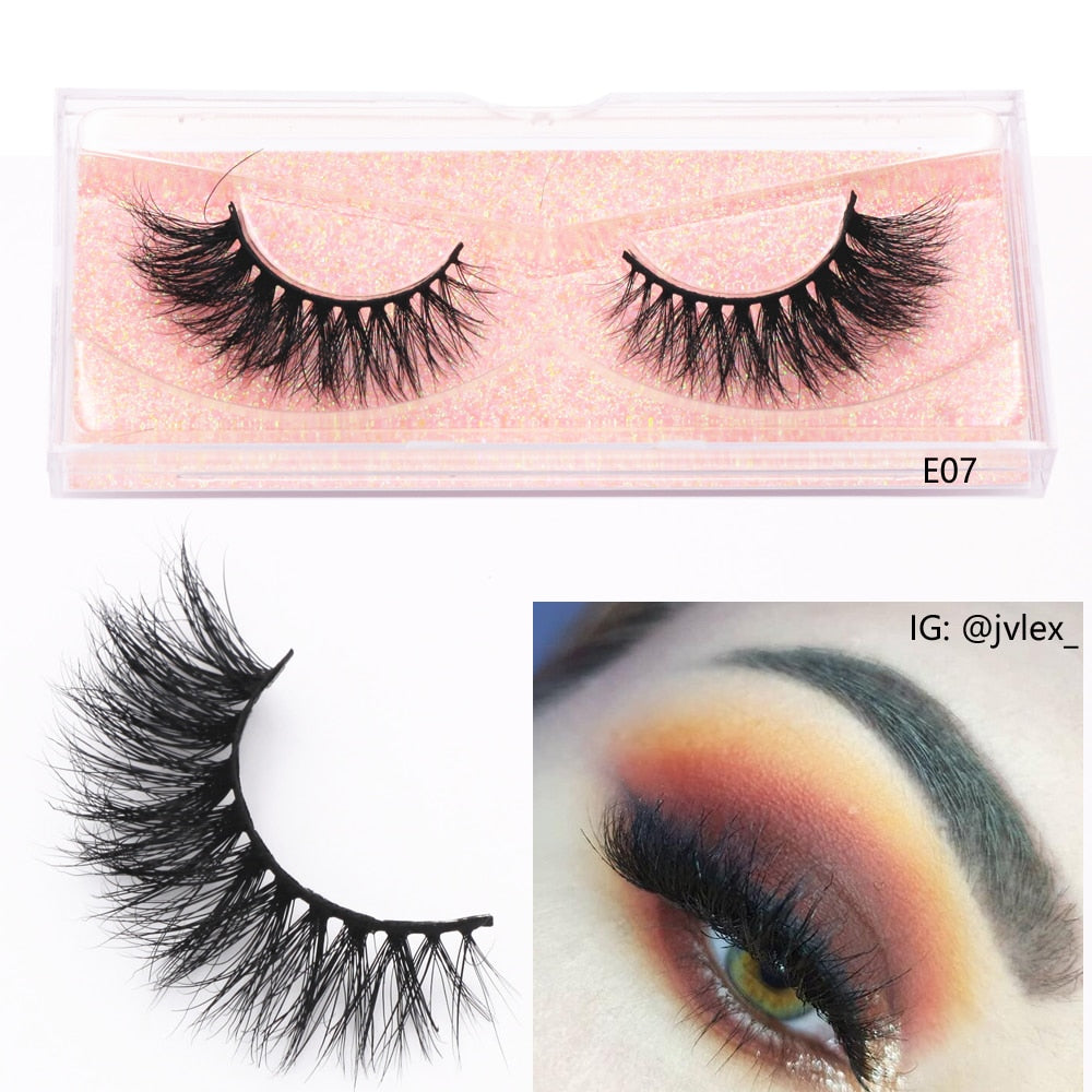 Mink Eyelashes Natural Long 3D Mink Lashes Cruelty Free Handmade Fake Lashes Makeup False Eyelash Short Soft Reusable Lashes A03