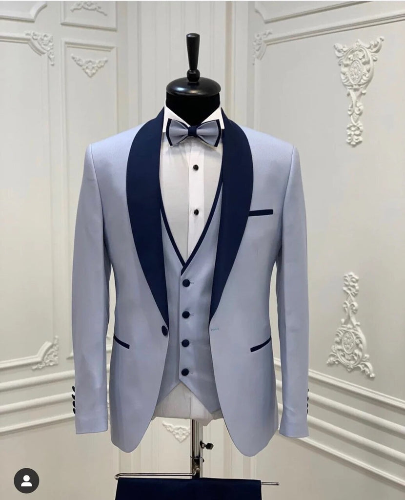 2020 Custom Made 3-Piece Beige Smoking Blazer Casual Business Gentlemen Groom Suits Prom Suits For Men Wedding Best Man Tuxedo