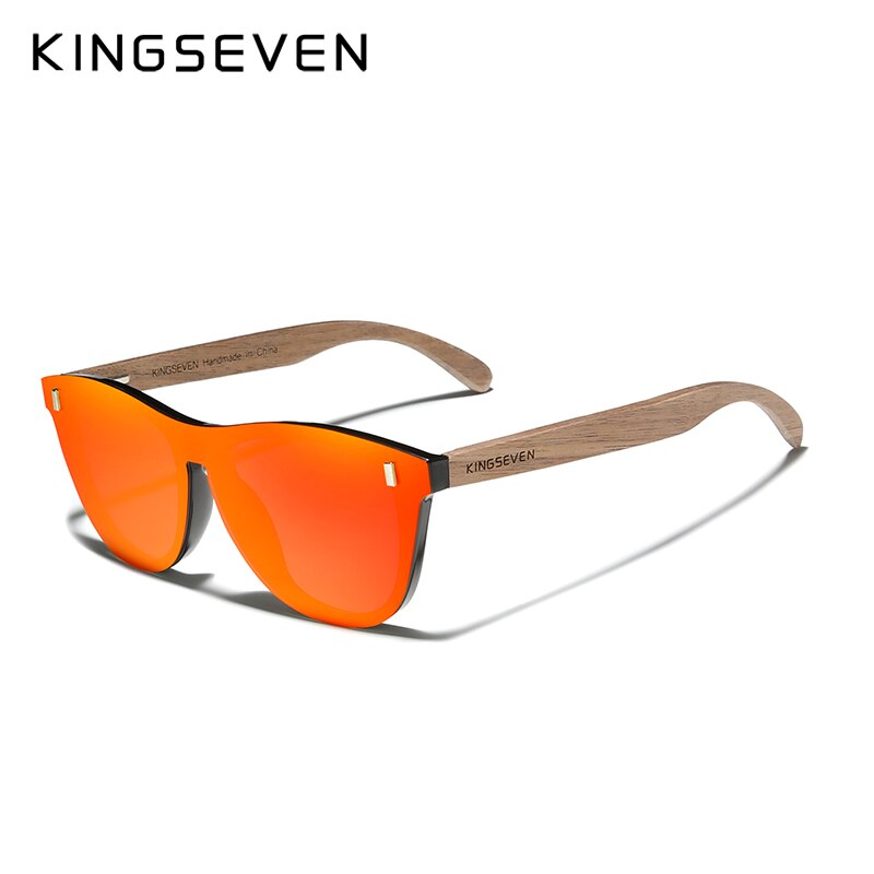 KINGSEVEN Handmade Black Walnut Sunglasses Wood Polarized Sunglasses Men Women UV400 Protection Original Wood Accessories