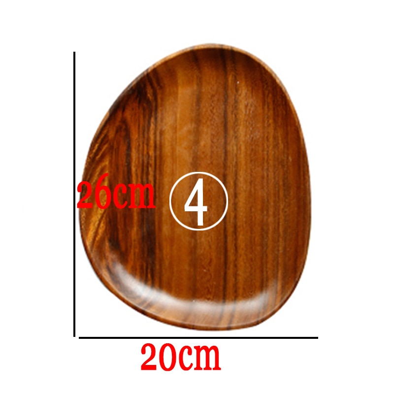 Whole Wood lovesickness Wood Irregular Oval Solid Wood Pan Plate Fruit Dishes Saucer Tea Tray Dessert Dinner Plate Tableware Set