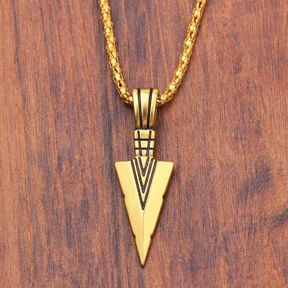 Men&#39;s  Design Metal Black Long Necklace  Arrow Pendant Jewelry Chain Hip Hop Punk Rock Necklace Jewelry Gift For Couple