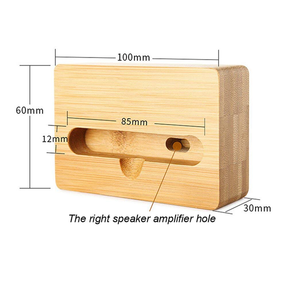 Phone Sound Amplifier Universal Bamboo Mobile Phone Holder Stand Cellphone Wood Loudspeaker Holder