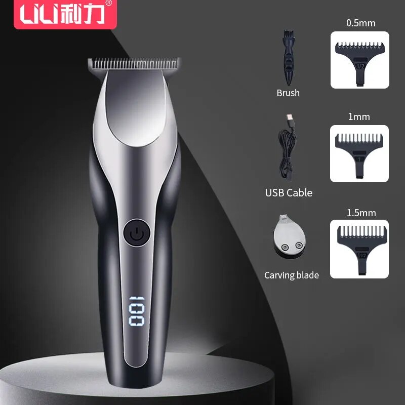 100-240 Professional Hair Clipper Cordless Electric Hair Trimmer 0 mm Hair Cutting Machine BCeard Trimmer Rechargeable