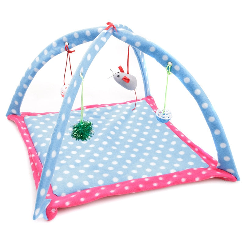 Cat Toys Portable Cat Tent Funny Pet Toys Mobile Activity Pets Play Bed Toys Cat Play Mat Blanket House Foldable Kitten Tents