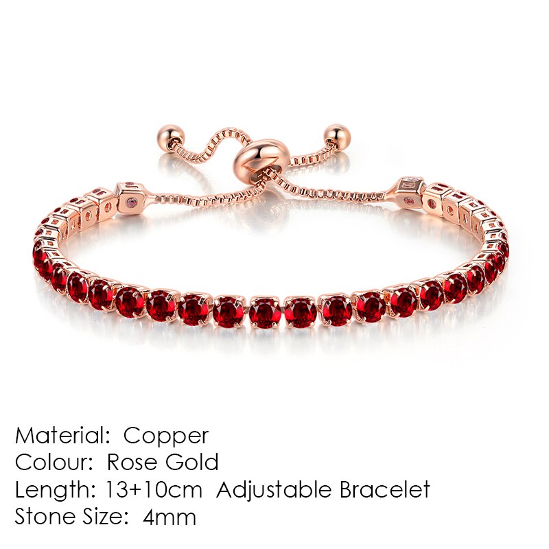 Tennis Bracelets For Women Shining White Gold Color Single-layer Zircon Adjustable Slider Buckle Charm Bracelet Fashion Jewelry