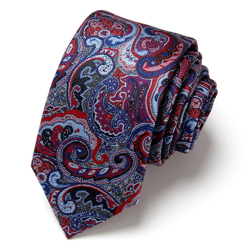 New Style Fashion Men's Tie 7.5cm Blue Necktie Green & Orange Silk Gravatas For Men Paisley Floral Fit Wedding Workplace Slim