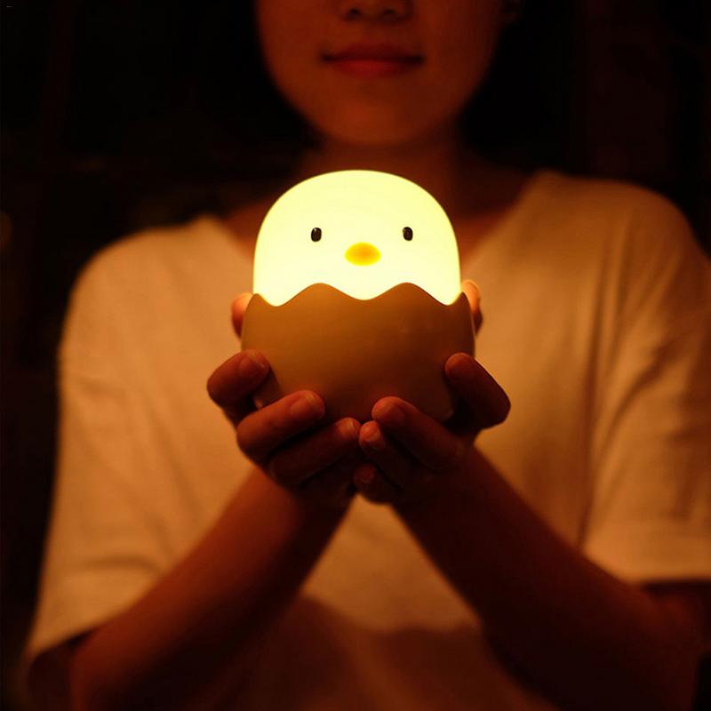 Silicone Chicken Egg Touch Sensor LED Night Light Child Baby Kids USB Charge Romantic Atmosphere Night Lamp