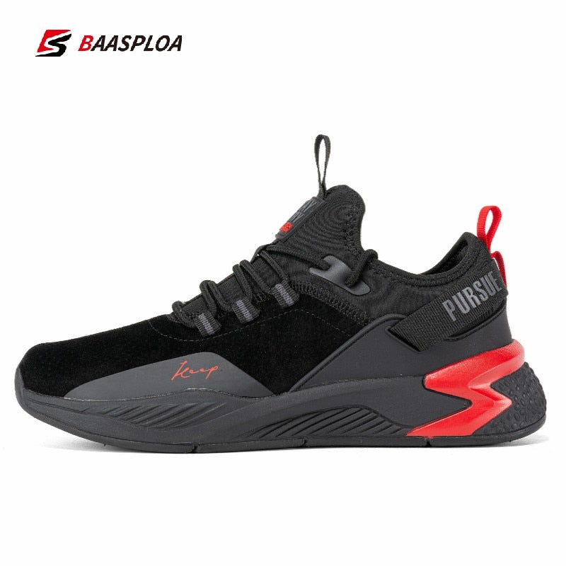 Baasploa 2023 Men Running Shoes Non-slip Shock Absorption Sneaker Lightweight Tennis Shoe Waterproof Man Breathable Casual Shoes