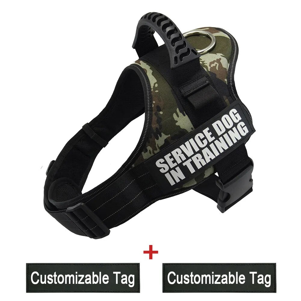 Reflective Adjustable Dog Nylon Harnesses with Customizable Name Labels Dog Vest Strap for Large Medium Small Dogs Drop-Shipping