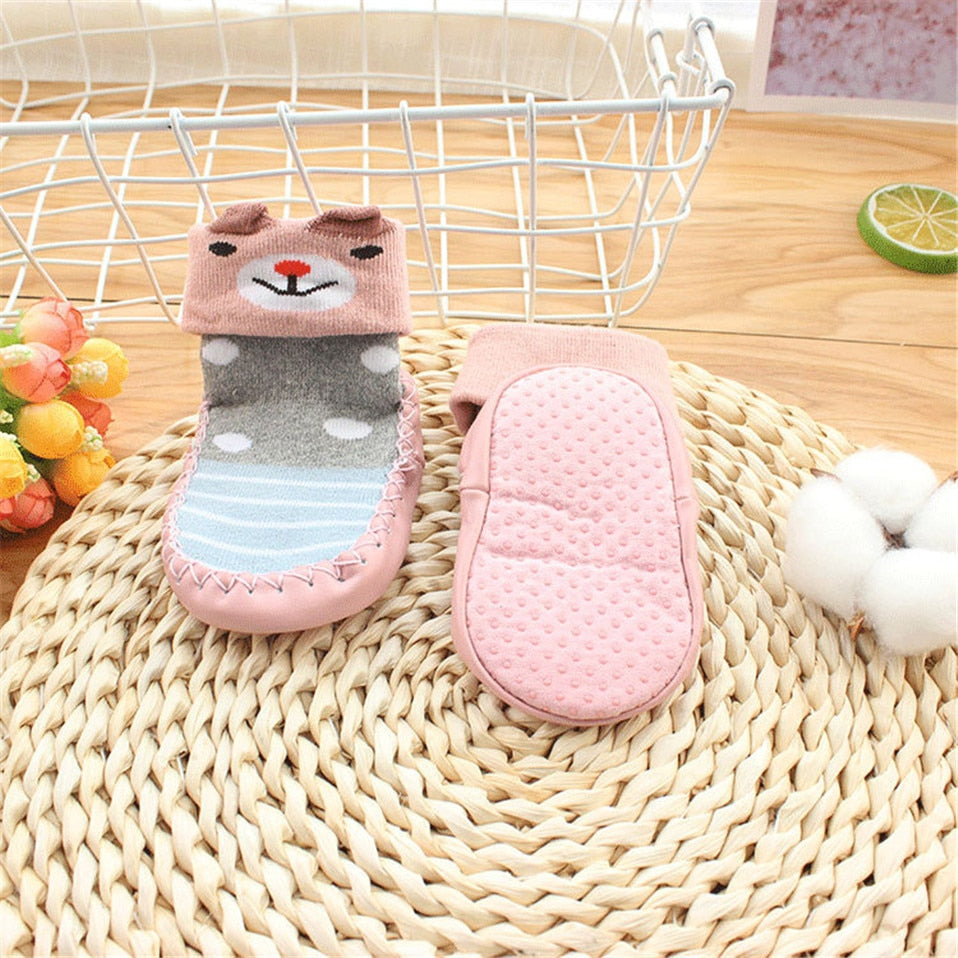 2023 New born Baby Socks With Rubber Soles Infant Baby Girls Boys Shoes Spring Autumn Baby Floor Socks Anti Slip Soft Sole Sock