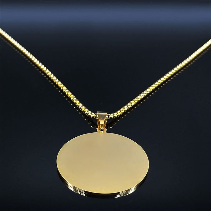 2023  Tai Chi Yin Yang Gossip Stainless Steel Necklace for Men/Women Gold Color Statement Necklace Jewelry cadena hombre N4240S0