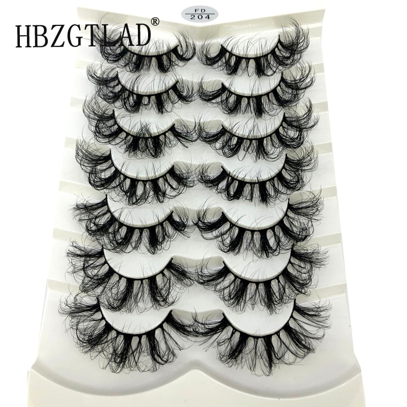 HBZGTLAD New 7/8 pairs 15-25mm natural 3D false eyelashes fake lashes makeup kit Mink Lashes extension mink eyelashes maquiagem