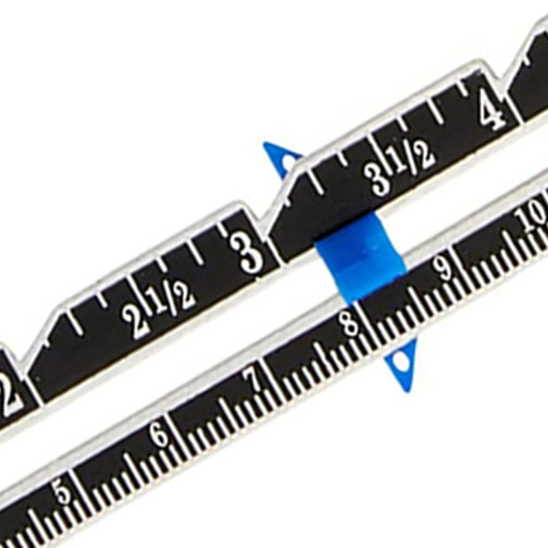 2PC Sewing Seam Ruler Measuring Gauge Patchwork Quilting Tailor Ruler Sizer Helper Aluminum Plastic  Sliding Gauge YJ355