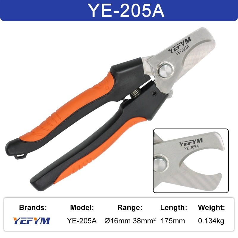 YE-205/205A cable cutter stripper pliers industrial level cutter ability 24mm2/38mm2 diameter 10mm/16mm 5CR13 steel tools