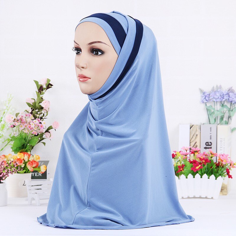 Muslim scarf for women solid color stripe shawl hijab femme musulman arab wraps headscarf hijabs islamic head scarves kopftuch