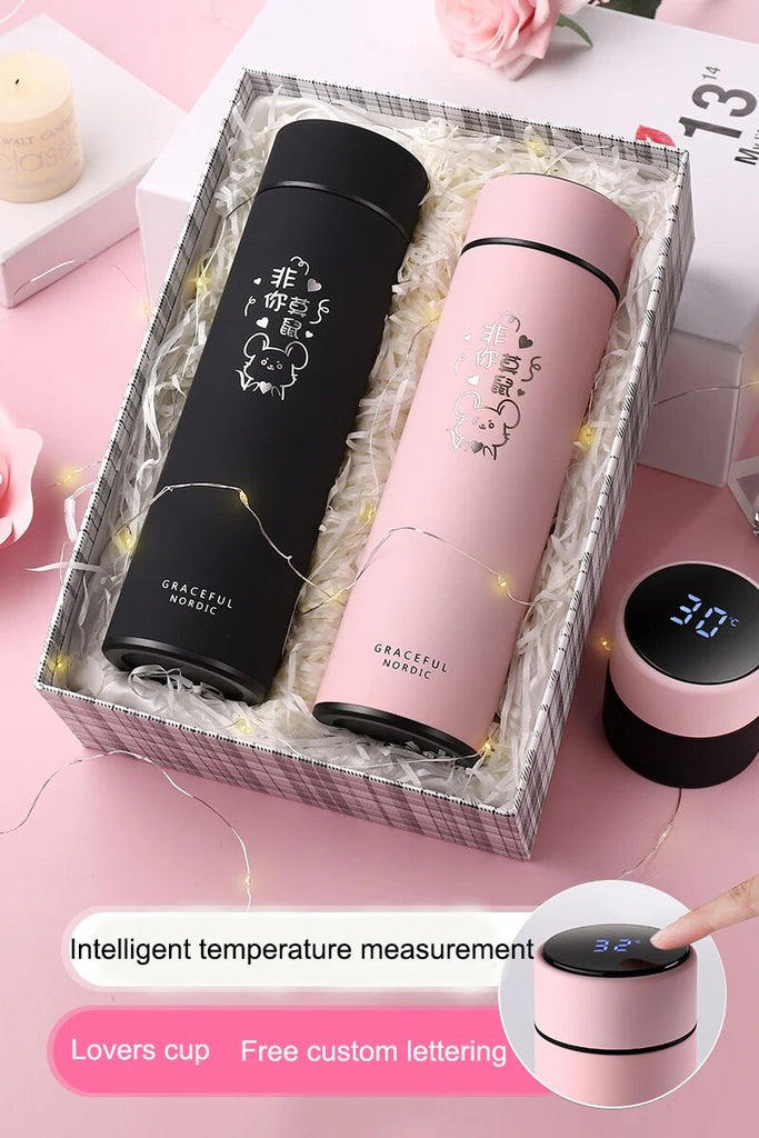 Customized stainless steel thermos bottle intelligent Water Cup LCD Touch Screen display temperature Thermos Bottle Office Home