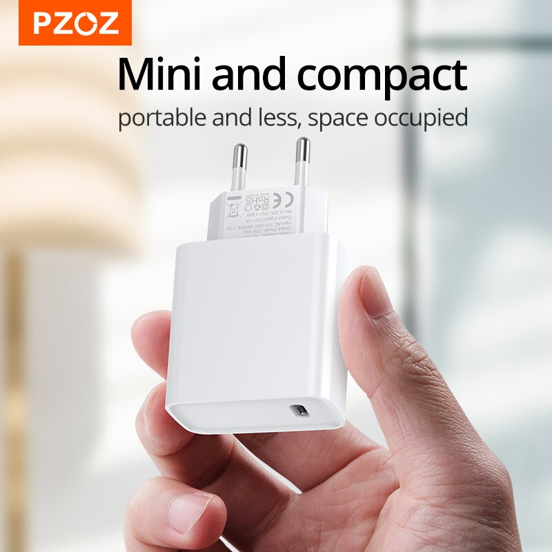 PZOZ USB Type C Charger 20W PD Fast Charging USB C Charger For iPhone 14 13 12 11 Pro Max Xs Xr X 8 Plus Mini iPad Wall Adapter