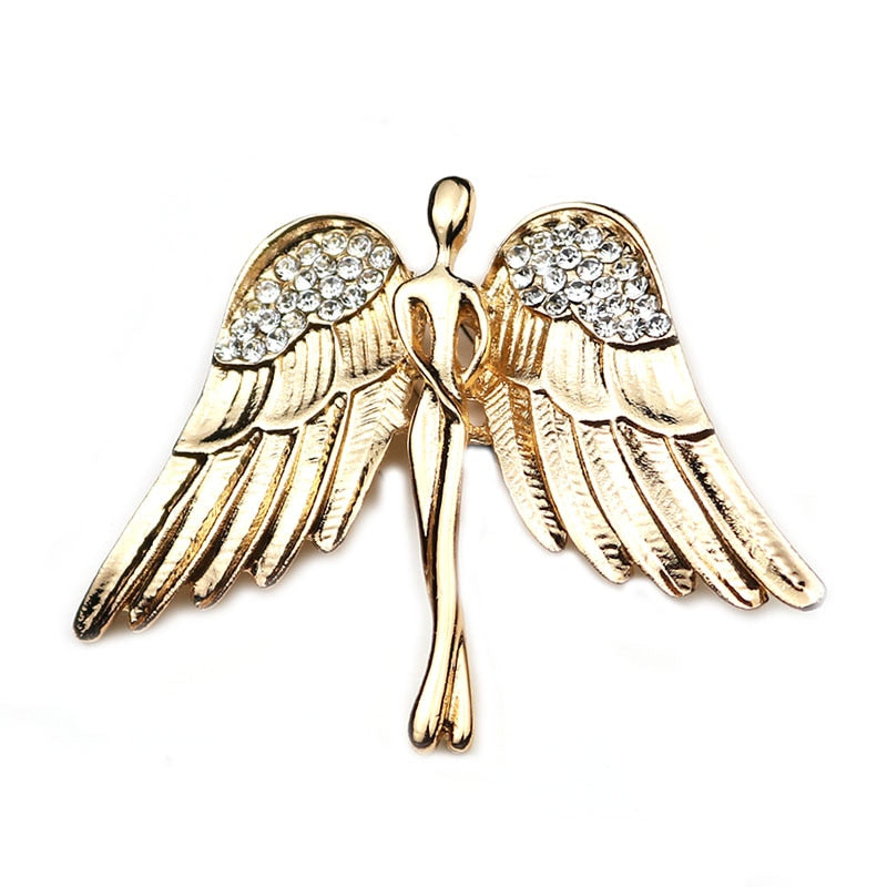 i-Remiel Fashion Women&#39;s and Men&#39;s Crystal Angel Wings Brooch Pin for Coat Suit Shirt Collar Decoration Clothing &amp; Accessories