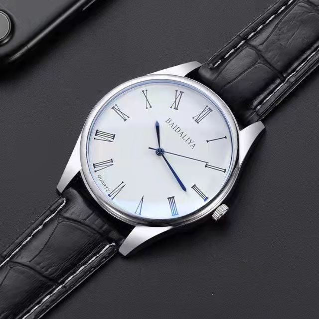 WOKAI high quality Chinese wind Jinlong Geely men's belt quartz watch Men's business sports students waterproof luminous clock