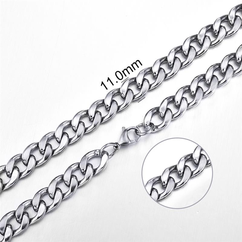 Jiayiqi 2mm-7mm Rope Chain Necklace Stainless Steel Never Fade Waterproof Choker Men Women Jewelry Silver Color Chains Gift