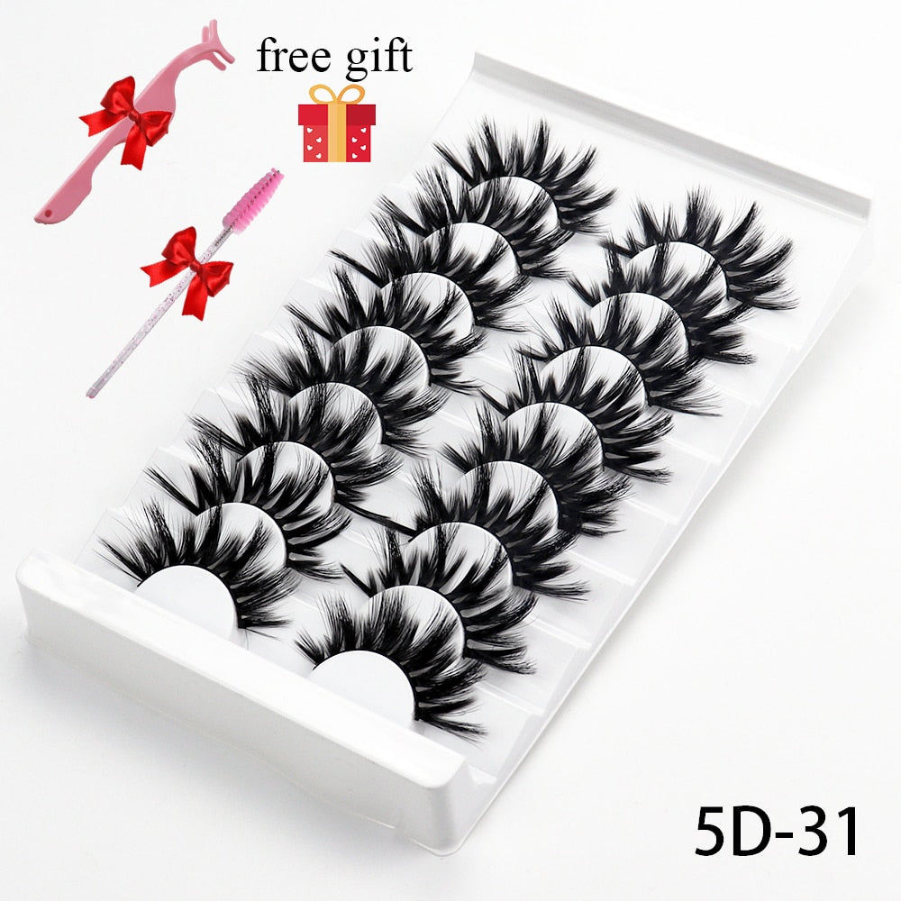 5/8 Pairs 20mm Mink Lashes 3D Natural False Eyelashes Fluffy Faux Mink Eyelashes Wispies Long Extension Eyelashes Pack Maquiagem