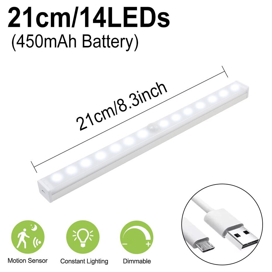 6/10/30/60 LED PIR Motion Sensor Night Light Dimmable Closet Lights LED Under Cabinet Light for Cupboard Wardrobe Stairs Kitchen