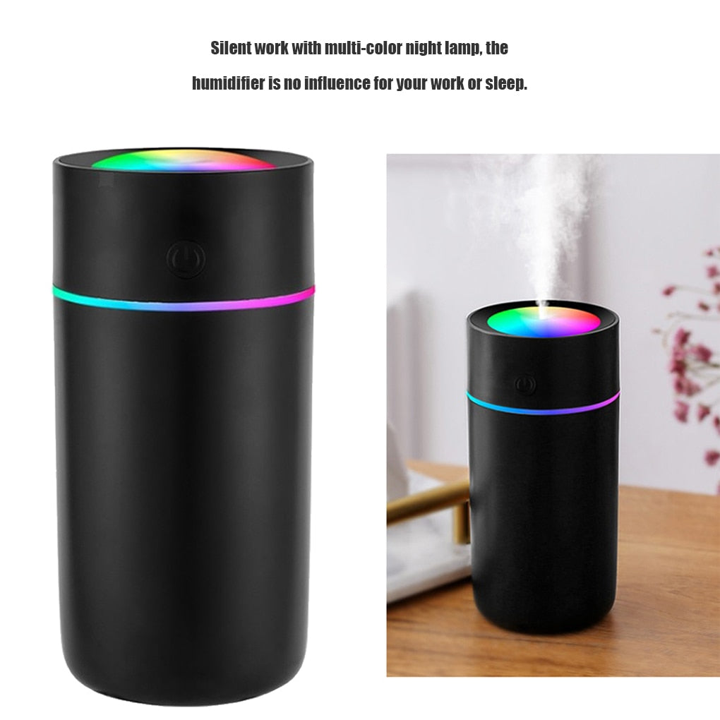 320ml Air Humidifier Silent Creative Color Light Air Diffuser Portable Mist Maker USB Charging Automatic Timer Humidifier