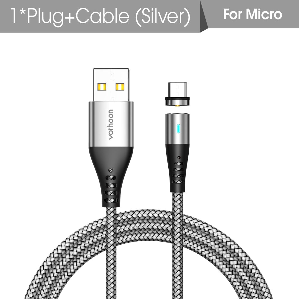 Vothoon 2.4A Magnetic Micro USB Type C Cable For iPhone 11 Pro Xs Samsung S10 S7 Xiaomi Magnet Charger Mobile Phone Cable Cord