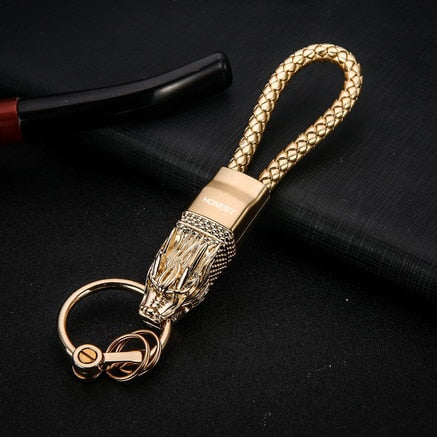 Honest Luxury Key Chain Men Women Car Keychain For Key Ring Holder Jewelry Genuine Leather Rope  Bag Pendant Fathers Day Gift