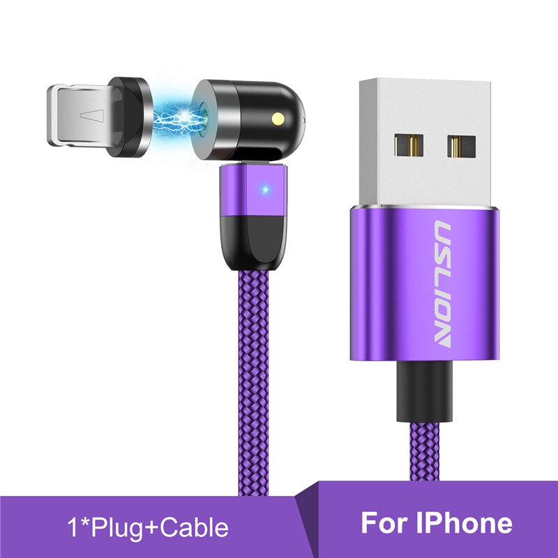 USLION 2020 New 540 Degree Rotate Magnetic Cable Micro USB Type C Cable Magnetic Charging Cable For iPhone 11 Pro Max Data Line