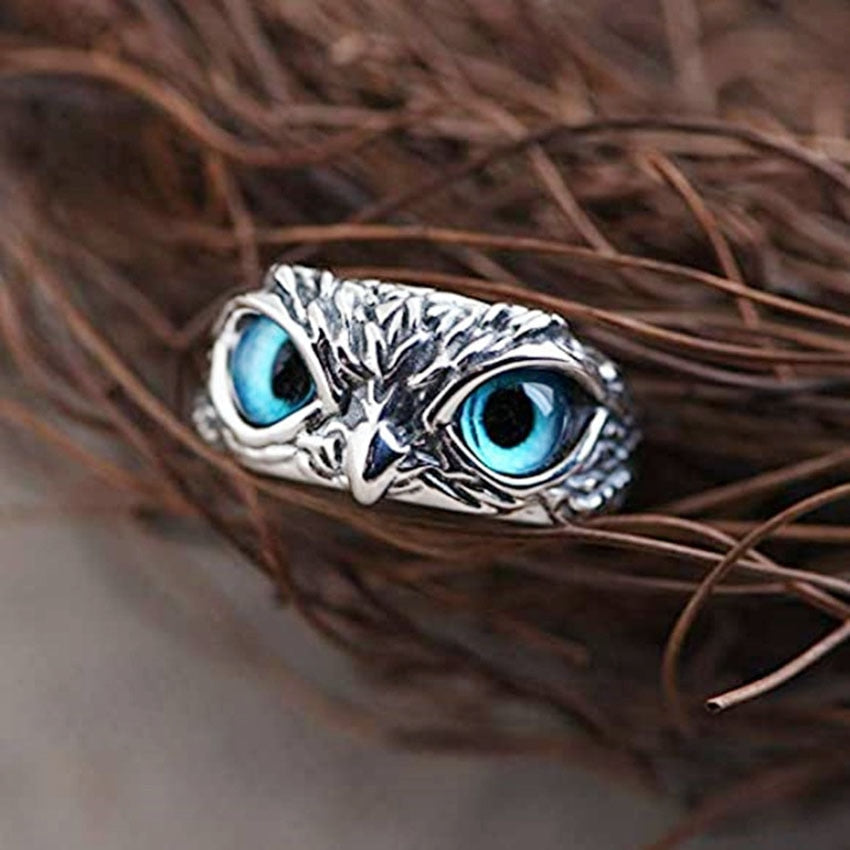 Charm Vintage Cute Men and Women Simple Design Owl Ring Silver Color Engagement Wedding Rings Jewelry Gifts