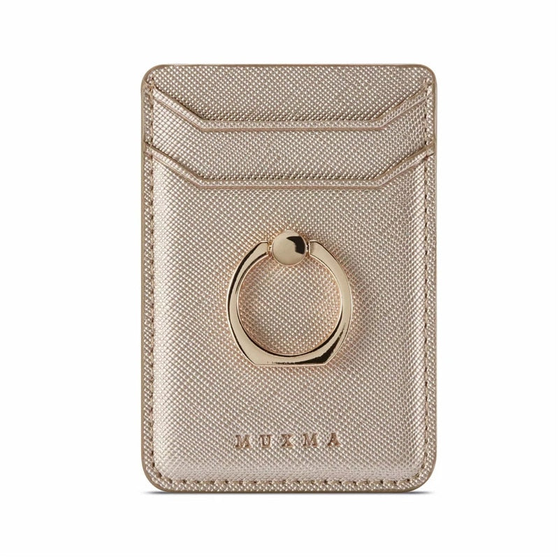 ID Credit Card Holder Canvas Women Men Pocket Wallet Phone Stand Back Card Sticker For iPhone Samsung Smartphone Universal