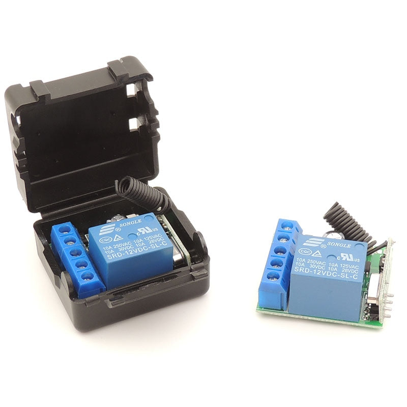 433 MHz rf wireless Remote Control DC 12V 10A 1CH Relay Receiver and transmitter for Electric Door/Signal transmission