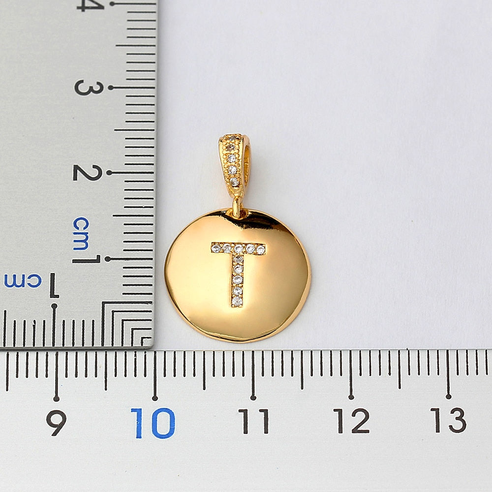 AIBEF Fashion Initial A-Z 26 Letter Necklace For Women Gold Plated Chain Charm Name Pendants Copper Jewelry Statement Girl Gifts