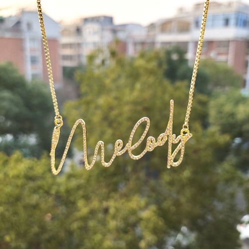 Custom Jewelry Custom Name Necklaces with Crystal Pendants for Men and Women Custom Necklace with Various Fonts.