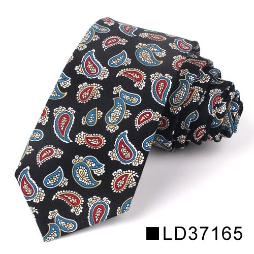 New Floral Tie For Men Women Skinny Cotton Neck Tie For Wedding Casual Mens Neckties Classic Suits Flower Print Neck Ties Cravat