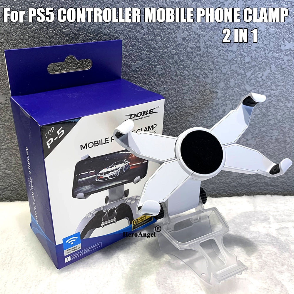 DOBE Mobile Phone Game Clip for PS5 Controller Gaming Gamepad Holder Joystick Clamp Mount Bracket Multi-directional Adjustable