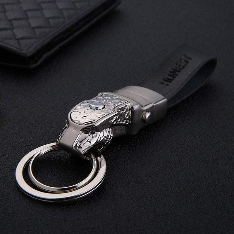 Honest Luxury Key Chain Men Women Car Keychain For Key Ring Holder Jewelry Genuine Leather Rope  Bag Pendant Fathers Day Gift