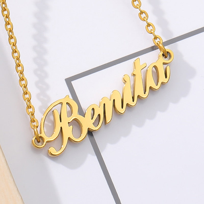 Custom Name Necklaces For Women Men Stainless Steel Customized Necklace Pendant Jewelry Male Female Personalized Neck Chain Gift