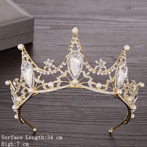 Rhinestone Crystal Tiara Crown Wedding Hair Accessories Bridal Tiara Hair Crown Wedding Hair Jewelry Crystal Tiara Golden Diadem