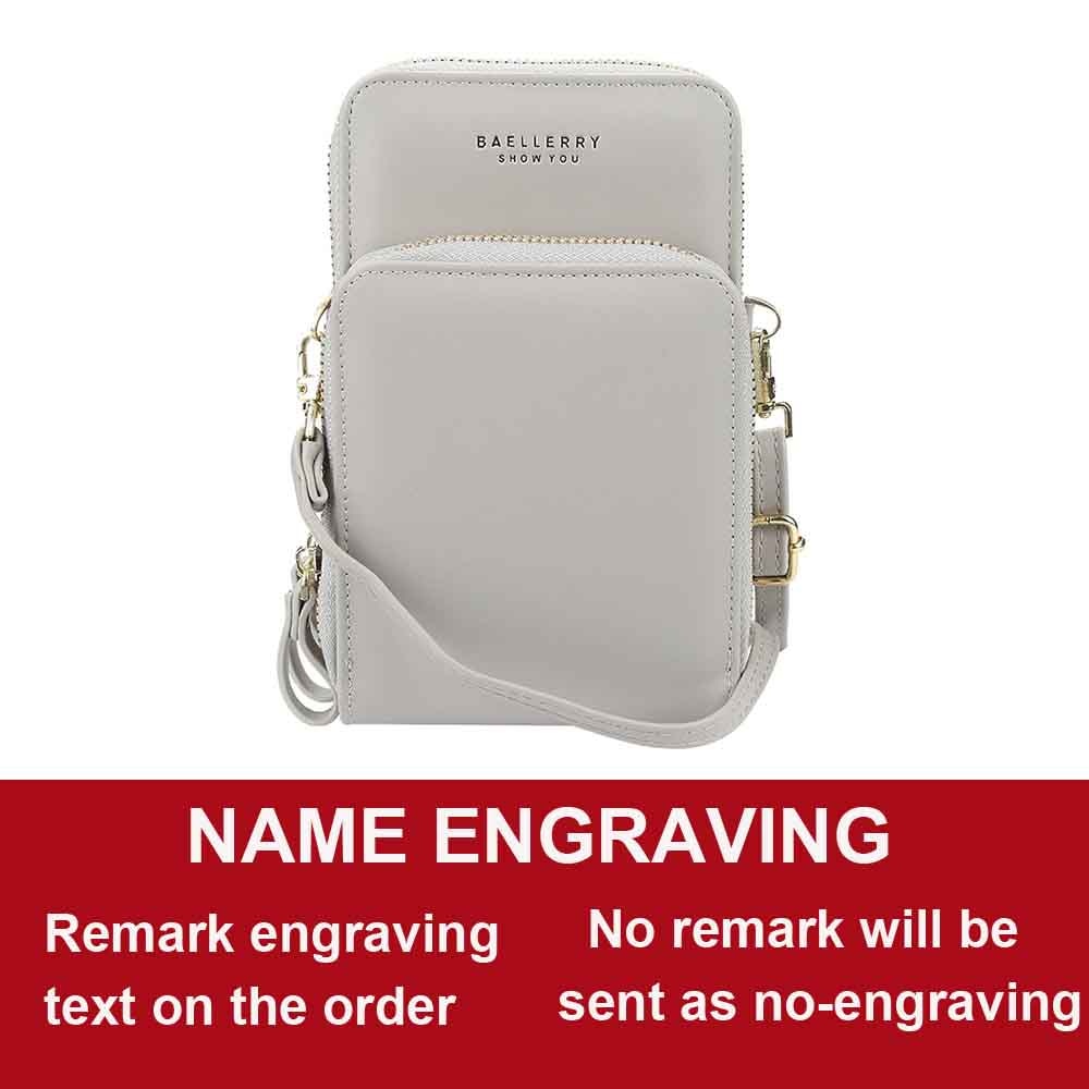 2022 Customized Women Messenger Bags Mini Name Engraving Quality Female Bags Phone Pocket Women Bags Fashion Small Bags For Girl