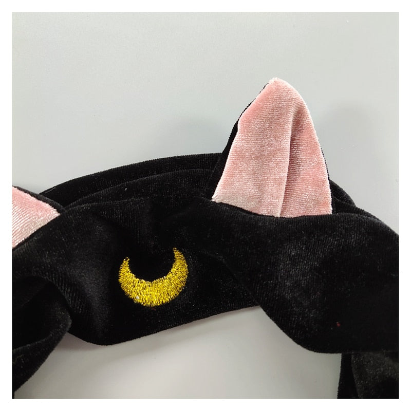 Sailor Moon Luna Cat Ears HairBand Hair Accessory Headband Anime Cosplay Cute Face Washing Makeup Tool Lolita Headwear For Women