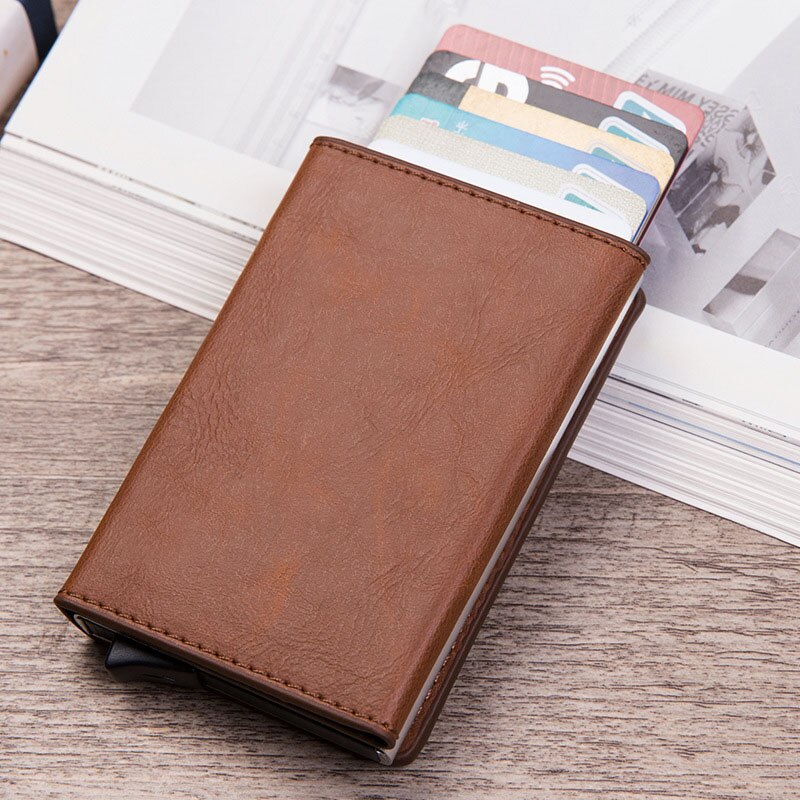 Magnet Rfid Blocking Card Holder Women Men Wallets Thin Slim Wallets Leather Coin Purse Small Male Black Mini Wallet portomonee