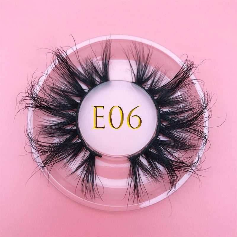 3D MIKIWI real mink lash 25mm E01 extra length and fluffy luxury mink eyelashes natural thick Eye lashes wispy makeup extention