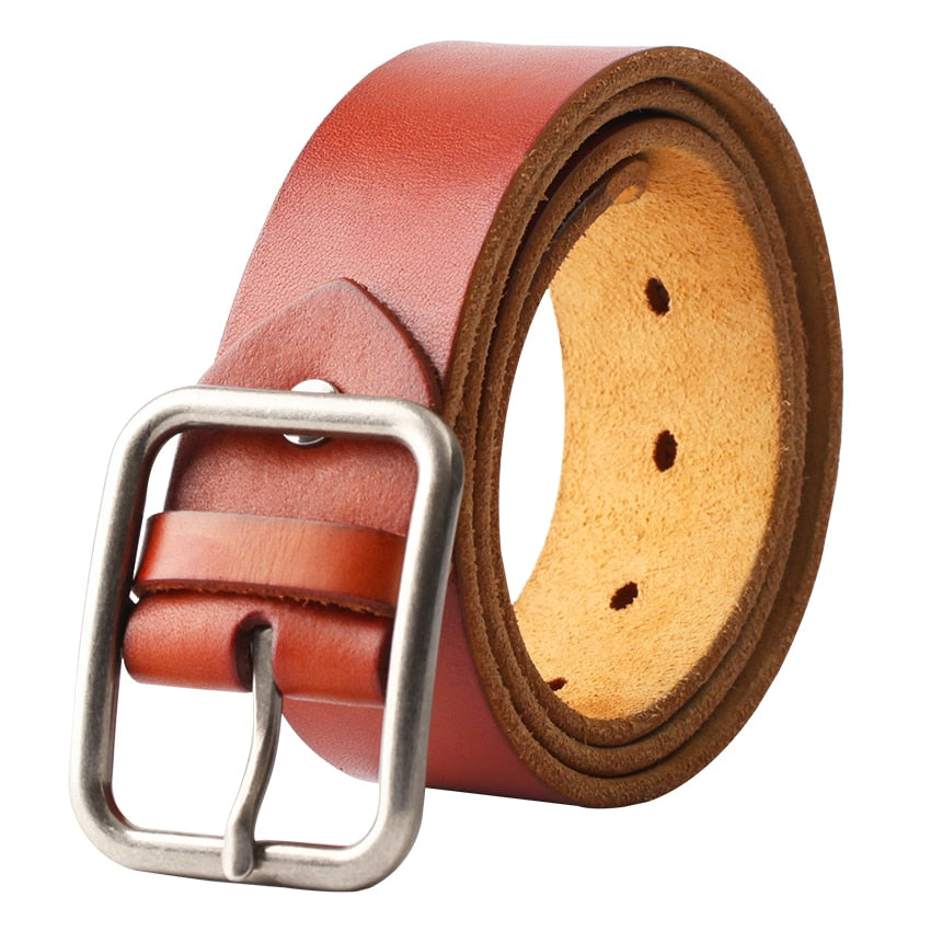 Vintage 100% Genuine leather Belt for Men High Quality Natural Cow Leather Men's Belt Male Strap for jeans or pants