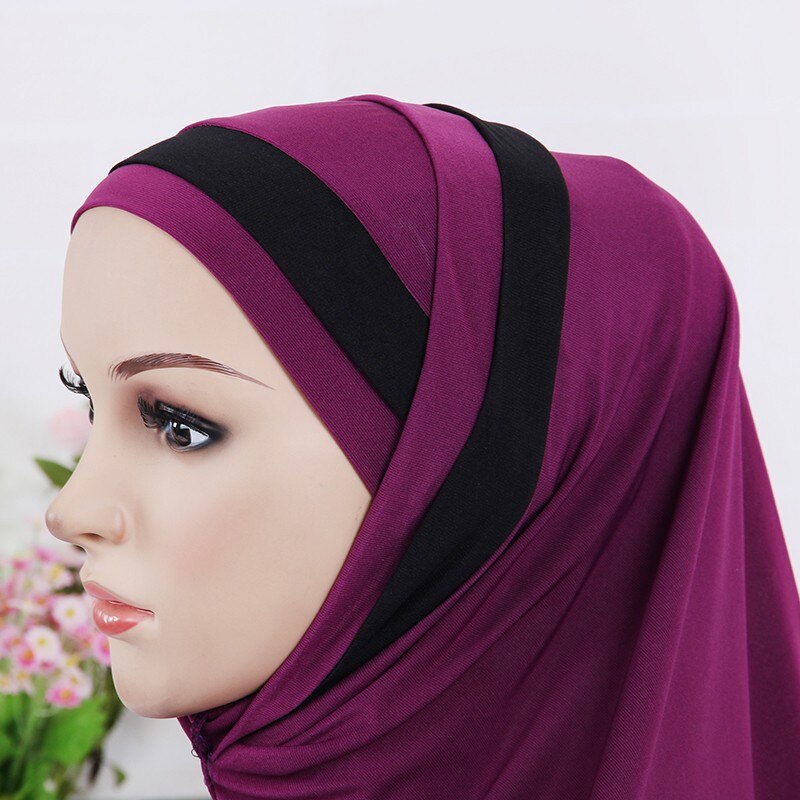 Muslim scarf for women solid color stripe shawl hijab femme musulman arab wraps headscarf hijabs islamic head scarves kopftuch